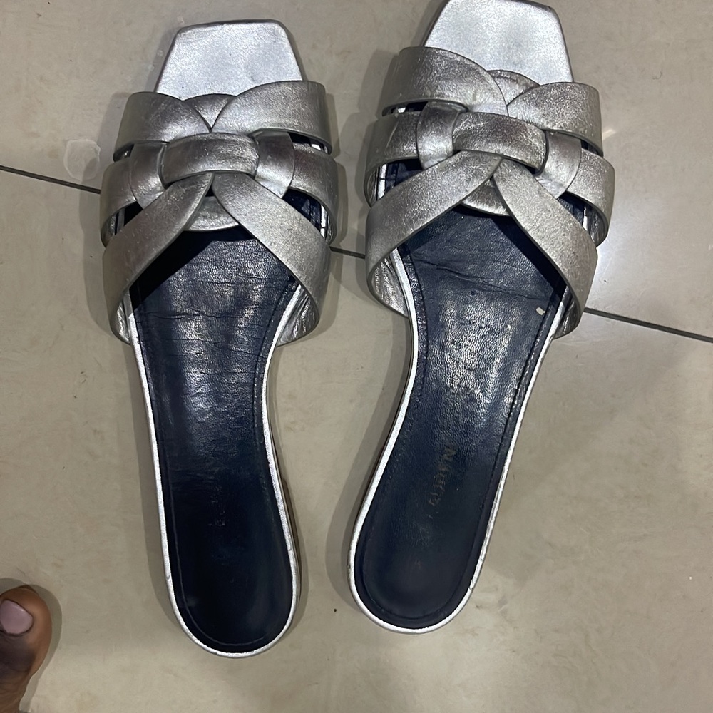Silver ysl tribute slides